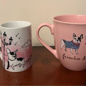 Frenchie Kisses and French Bulldog Eiffel Tower Pink Mug Set